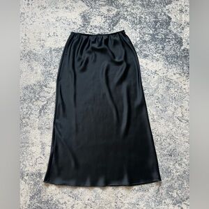 Mango Black Satin Skirt in M